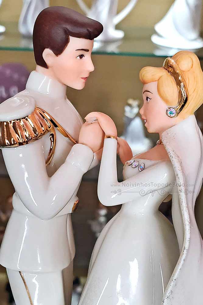 cinderela topodebolo casamento porcelana - Topo de Bolo Casamento