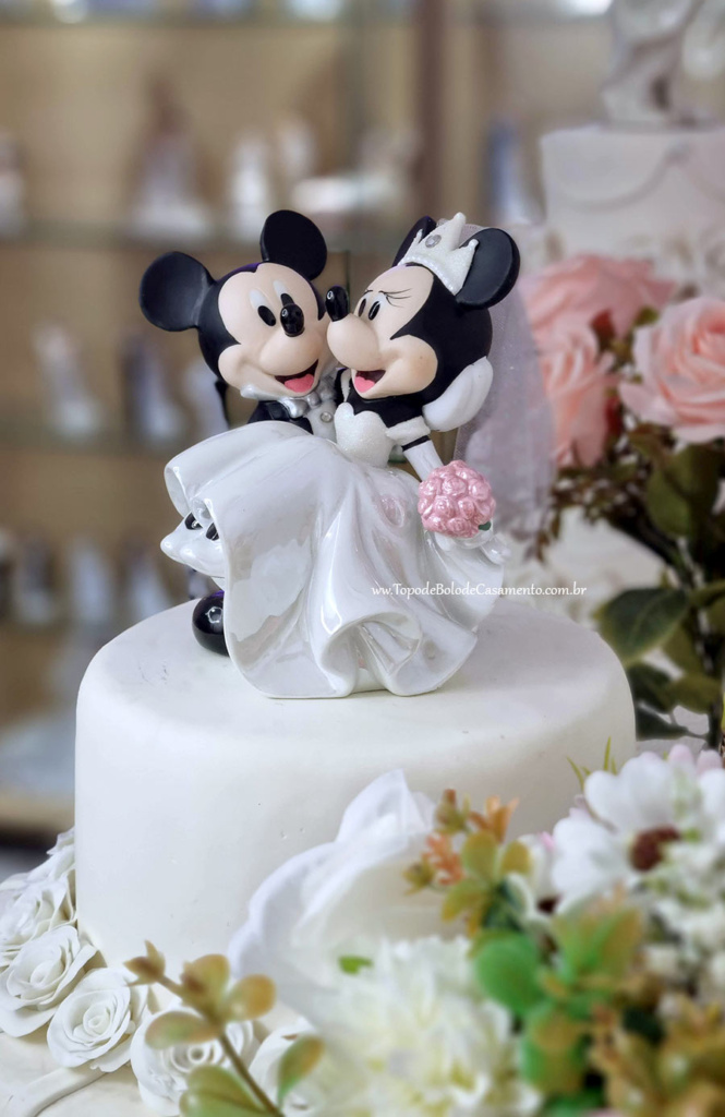Mickey e Minnie para Bolo de Casamento
