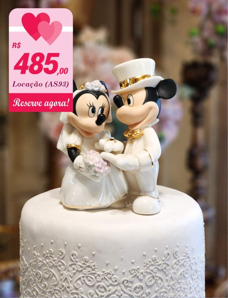 Mickey e Minnie para Topo do Bolo de Casamento.